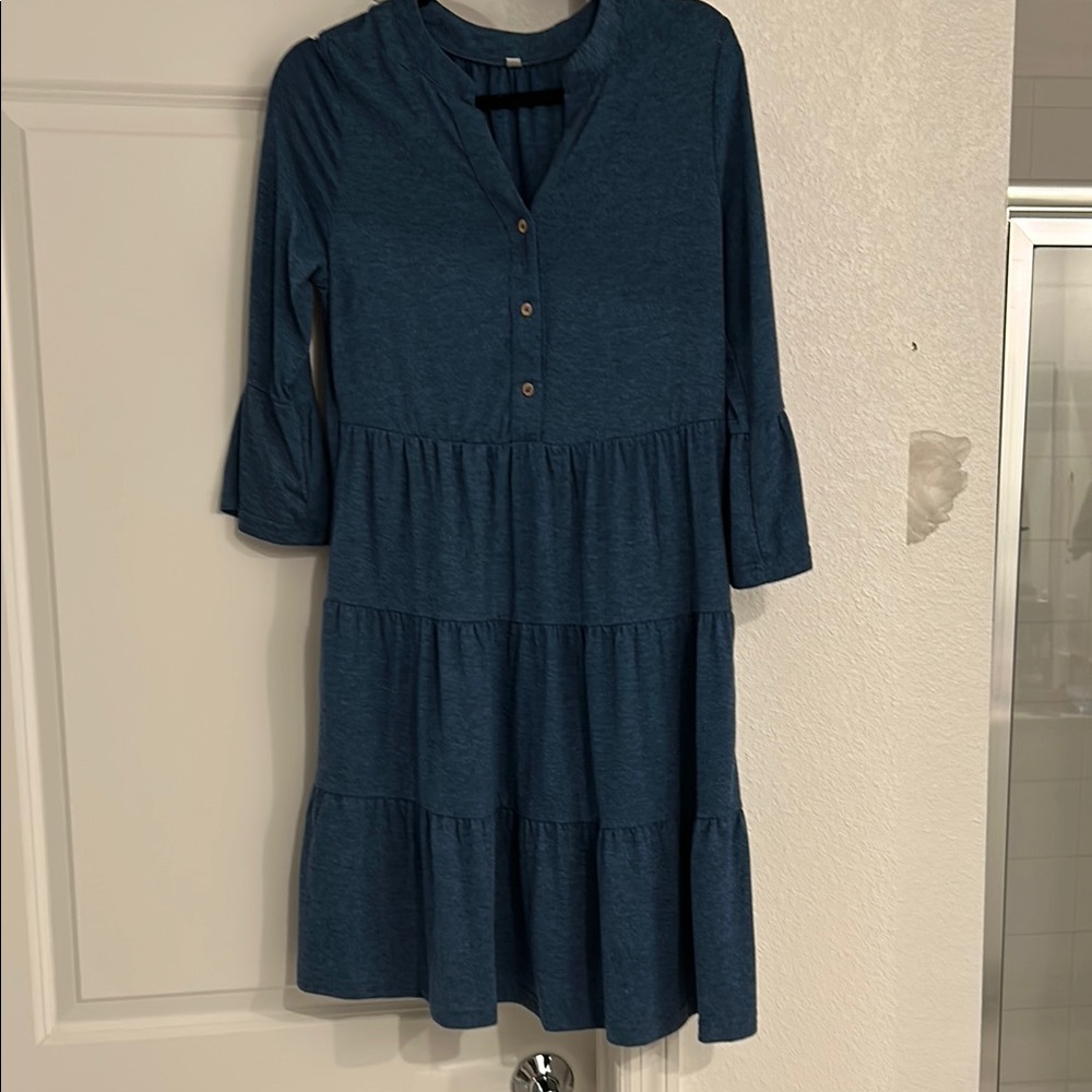 Blue Tiered Dress